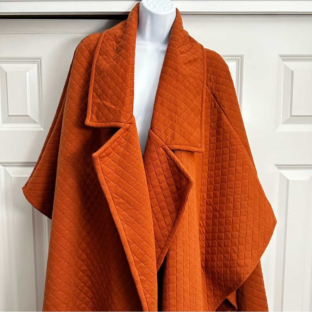 Free People Off Duty Quilted Poncho Orange - Picture 6 of 7